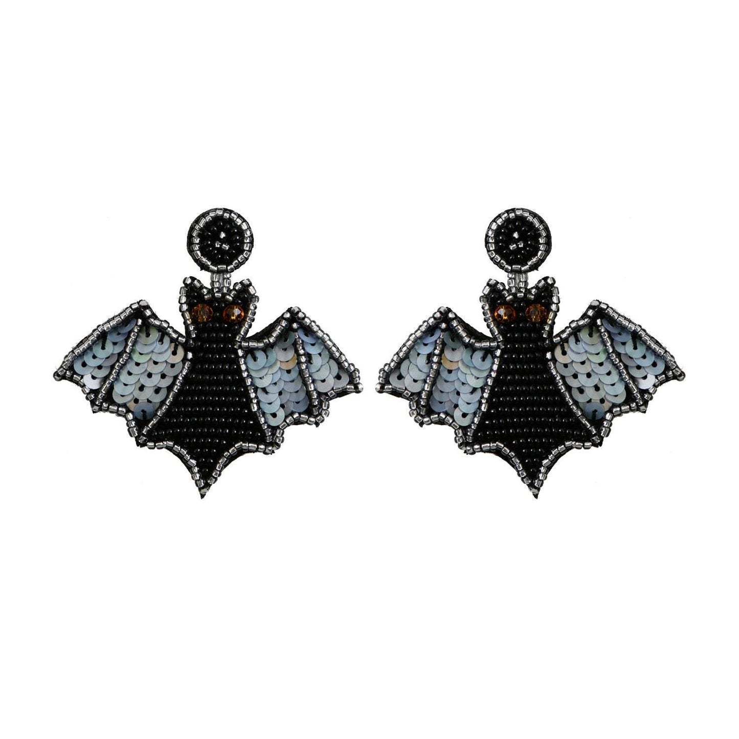 Handmade Halloween Bat Shape Earrings Punk Style
