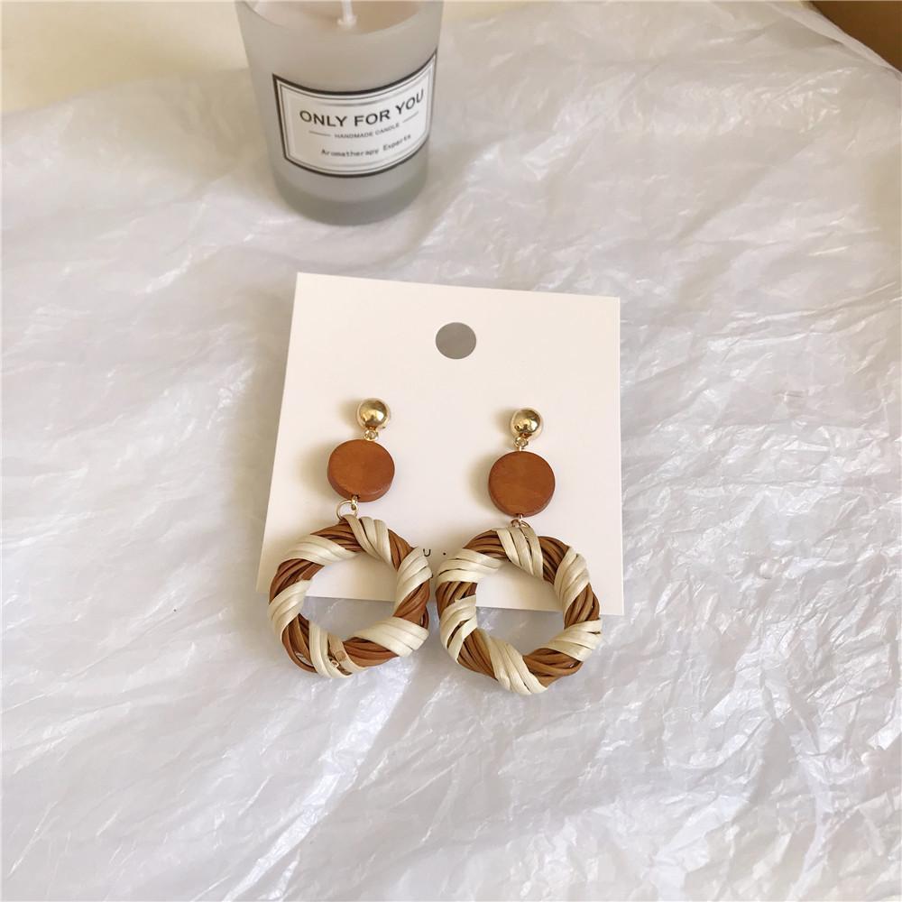 Log Splicing Color Contrast Personalized Vintage Earrings