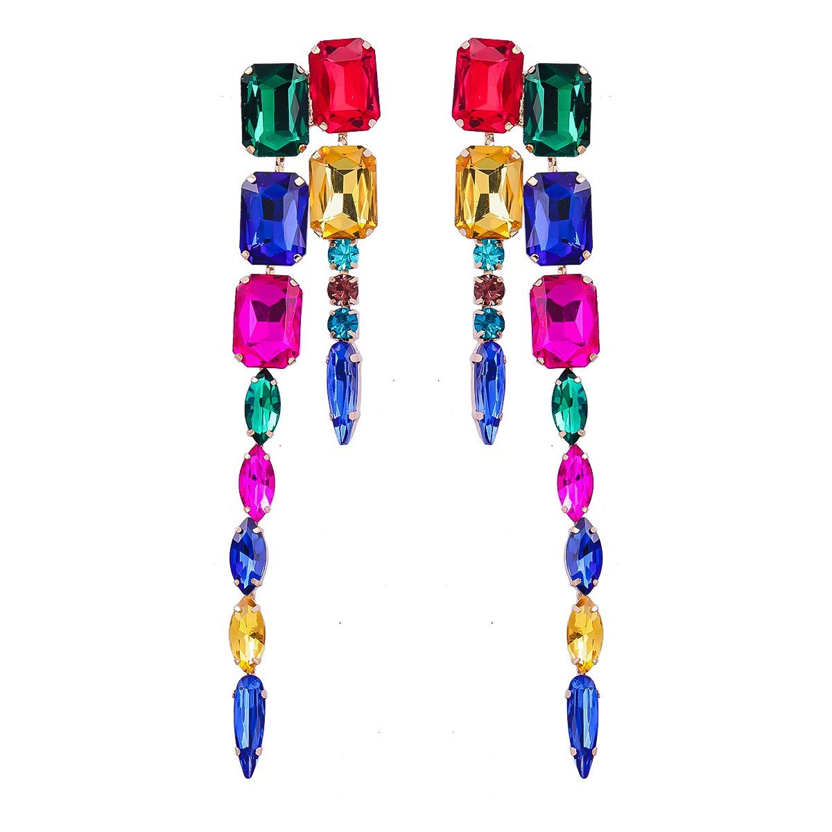 Women's Fashion Pendant Multicolour Rhinestone Earrings